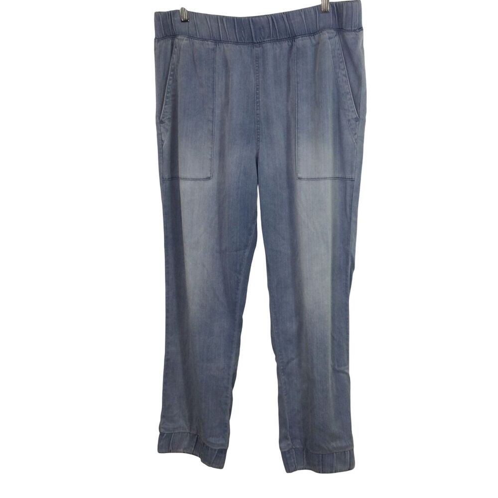 Cloth and Stone Womens Chambray Elastic Waist Pull On Joggers Pants Blue Large